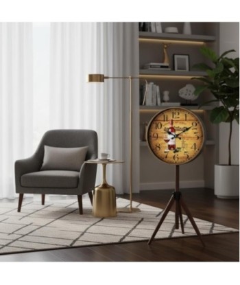 Reloj de MDF estilo vintage con motif de vino y uvas, 1 pila AA