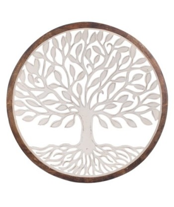 Adorno Pared Redondo de Madera - Árbol de Vida con Estilo Natural