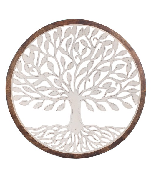 Adorno Pared Redondo de Madera - Árbol de Vida con Estilo Natural