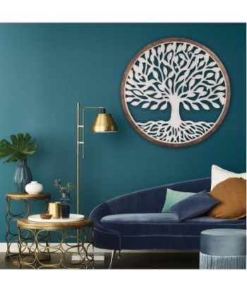 Adorno Pared Redondo de Madera - Árbol de Vida con Estilo Natural