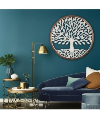 Adorno Pared Redondo de Madera - Árbol de Vida con Estilo Natural