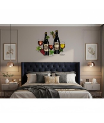 Adorno Pared Vino Metal para Decoración del Hogar