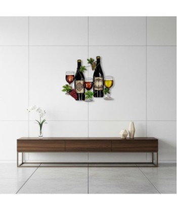 Adorno Pared Vino Metal para Decoración del Hogar