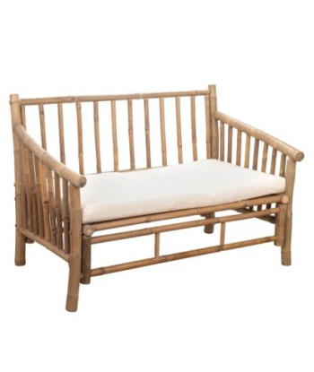 Sofá de Bambú y Algodón - Mueble Auxiliar Natural y Acogedor
