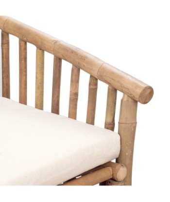 Sofá de Bambú y Algodón - Mueble Auxiliar Natural y Acogedor