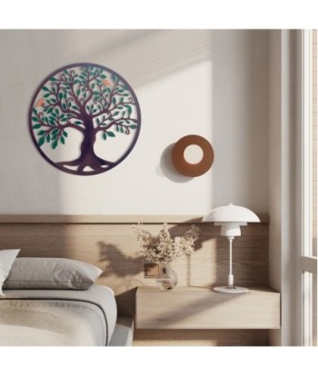 Adorno Pared Jardín Árbol de Vida 60cm - Metal Verde y Marrón