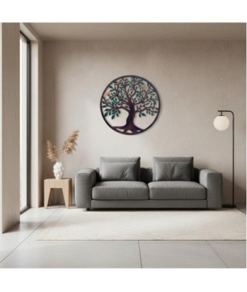 Adorno Pared Jardín Árbol de Vida 60cm - Metal Verde y Marrón
