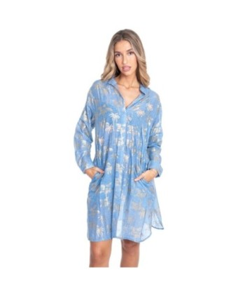Vestido Corto Azul Estampado para Mujer - Moda Isla Bonita Étnico, Casual y Elegante, Ideal para Fiesta y Ocasiones