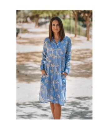 Vestido Corto Azul Estampado para Mujer - Moda Isla Bonita Étnico, Casual y Elegante, Ideal para Fiesta y Ocasiones