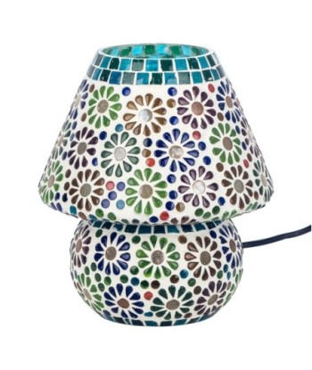 Lámpara Mosaico Sobremesa de Vidrio Colorido - Estilo Floral