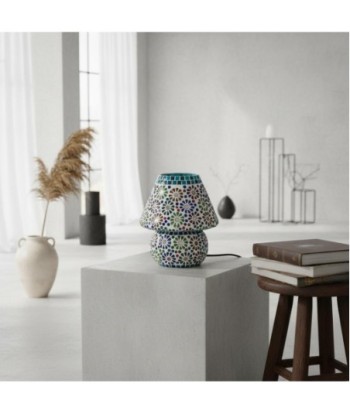Lámpara Mosaico Sobremesa de Vidrio Colorido - Estilo Floral