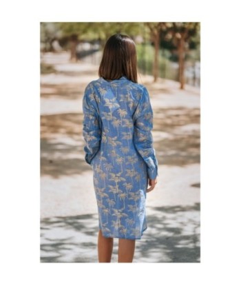 Vestido Corto Azul Estampado para Mujer - Moda Isla Bonita Étnico, Casual y Elegante, Ideal para Fiesta y Ocasiones