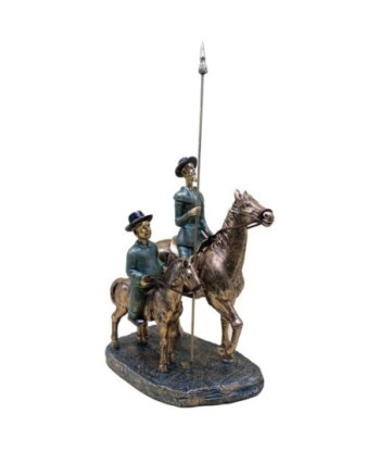 Figura clásica de resina: Don Quijote, Sancho y Caballo, estilo decorativo