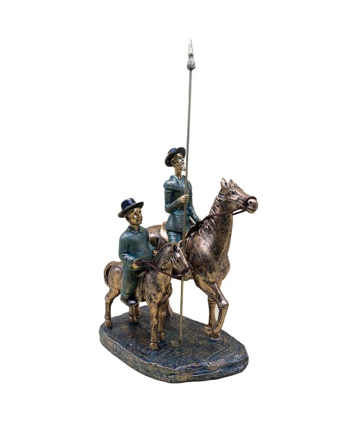 Figura clásica de resina: Don Quijote, Sancho y Caballo, estilo decorativo