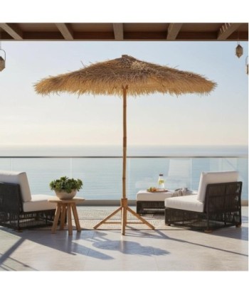 Sombrilla de Bambu - Estilo Verano, Fácil Montaje