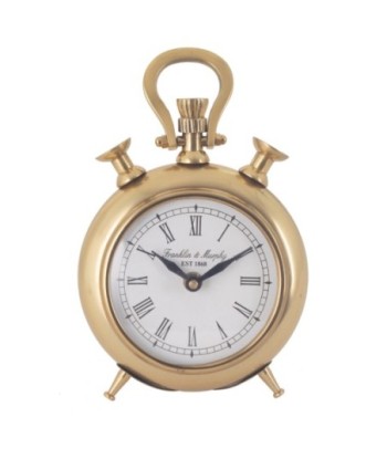 Reloj de Sobremesa de Latón Vintage con Diseño Clásico