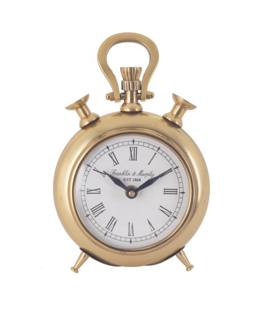 Reloj de Sobremesa de Latón Vintage con Diseño Clásico