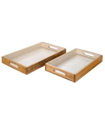 Bandejas de Madera para Decoración Grande y Pequeña, Estilo Natural