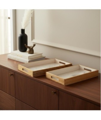 Bandejas de Madera para Decoración Grande y Pequeña, Estilo Natural