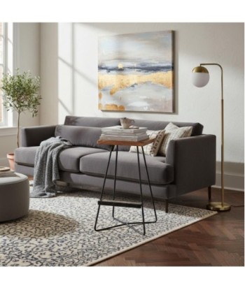 Taburete de Madera de Acacia con Estructura Metálica Estilo Moderno