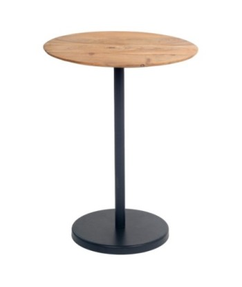 Mesa auxiliar de madera de acacia en diseño redondo y elegante