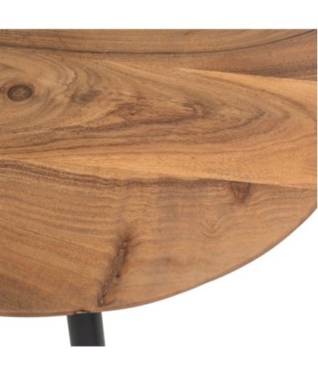 Mesa auxiliar de madera de acacia en diseño redondo y elegante