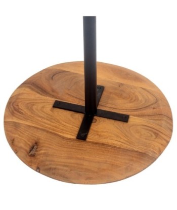 Mesa auxiliar de madera de acacia en diseño redondo y elegante