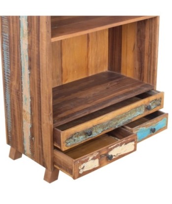 Estantería de Madera Reciclada con 2 Cajones para Hogar