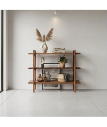 Estantería de Madera Montada con Tres Niveles para Decoración
