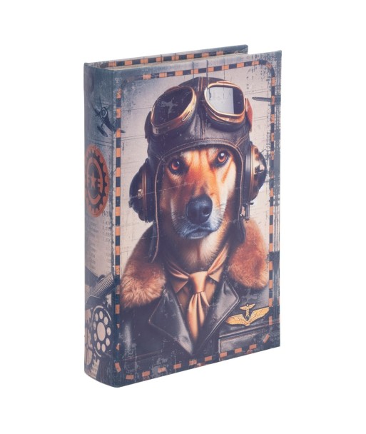 Caja Libro Perro de MDF Forrado Poly - Estilo Vintage para Decoración