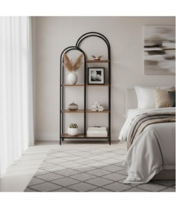 Estantería de Metal y Madera Estilo Moderno para Decoración del Hogar