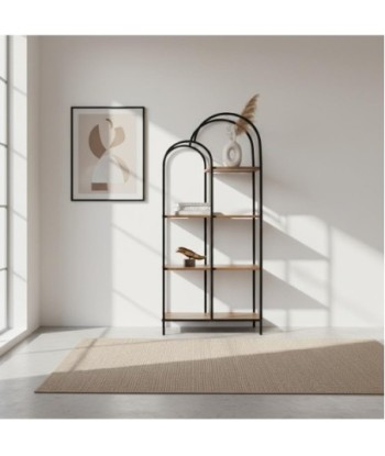 Estantería de Metal y Madera Estilo Moderno para Decoración del Hogar