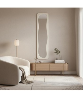Espejo de pared en MDF y cristal con diseño moderno y estilizado