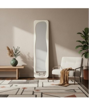 Espejo de pared en MDF y cristal con diseño moderno y estilizado