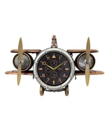 Reloj de metal estilo vintage con diseño de avión