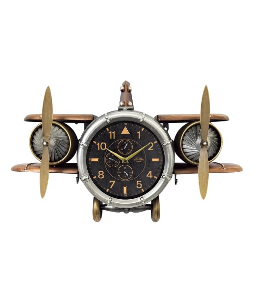 Reloj de metal estilo vintage con diseño de avión