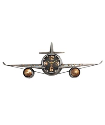 Reloj de metal estilo avión con detalles vintage y esfera negra