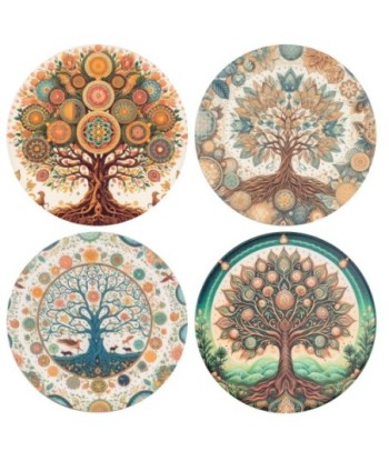 Posavasos Árbol Expositor de Cerámica - Estilo Natural, Redondo
