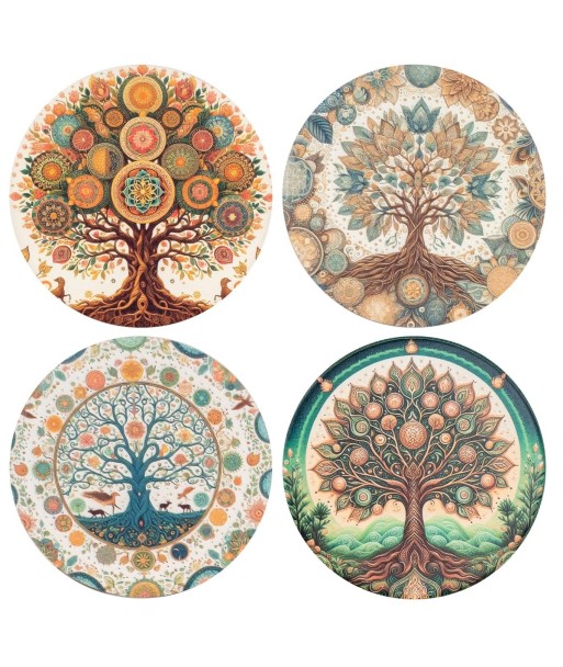 Posavasos Árbol Expositor de Cerámica - Estilo Natural, Redondo