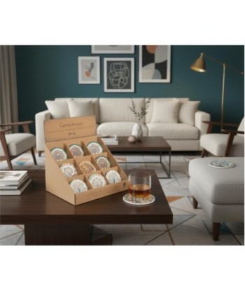 Posavasos Árbol Expositor de Cerámica - Estilo Natural, Redondo