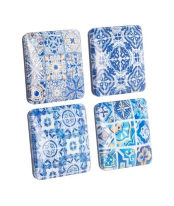 Imán Magnético 4U de Resina - Diseño Azul Cerámico para Decoración