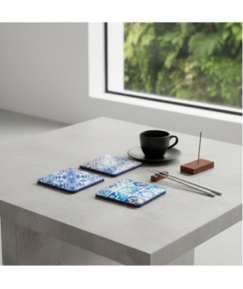 Imán Magnético 4U de Resina - Diseño Azul Cerámico para Decoración