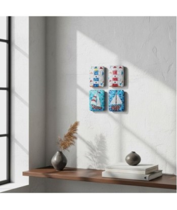 Imanes Magnéticos de Resina de Faros y Barcos - Decoración Colorida