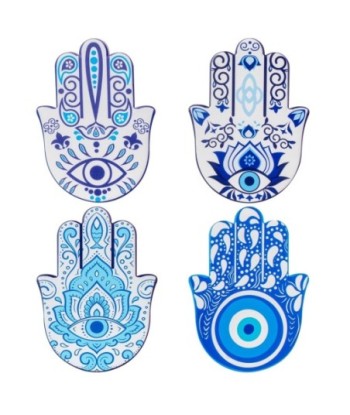 Posavasos de cerámica 4U estilo hamsa en azul