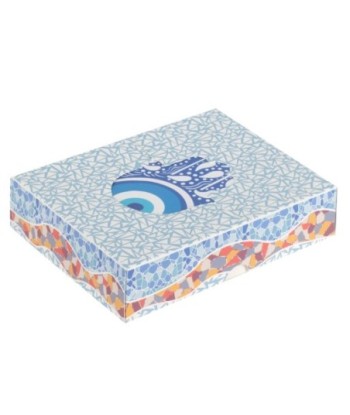 Posavasos de cerámica 4U estilo hamsa en azul