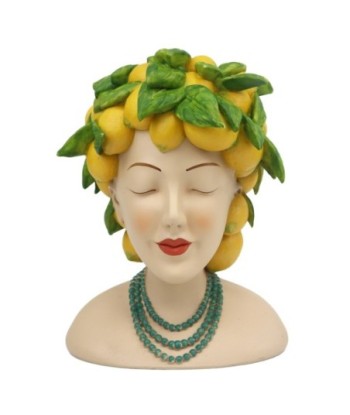 Macetero Cabeza Mujer de Resina - Estilo Fresco con Frutas