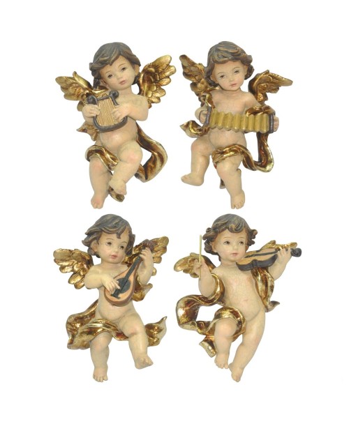 Figura de Navidad Ángel 4U en Resina con Detalles Dorados