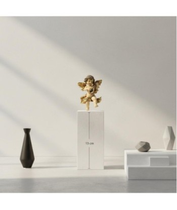 Figura de Navidad Ángel 4U en Resina con Detalles Dorados