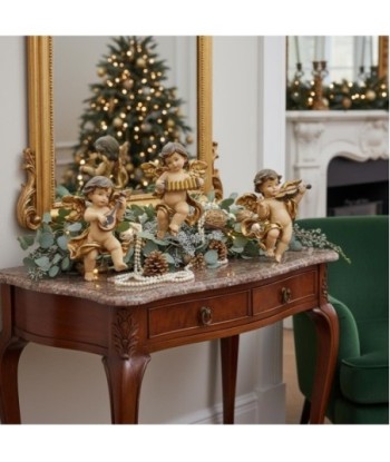 Figura de Navidad Ángel 4U en Resina con Detalles Dorados