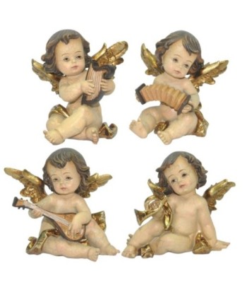 Ángel de Resina NAVIDAD con Detalles Dorados - Decoración Navideña